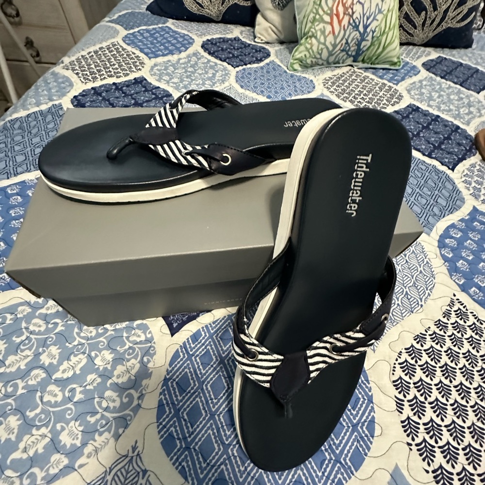 Navy/White sandals size 10